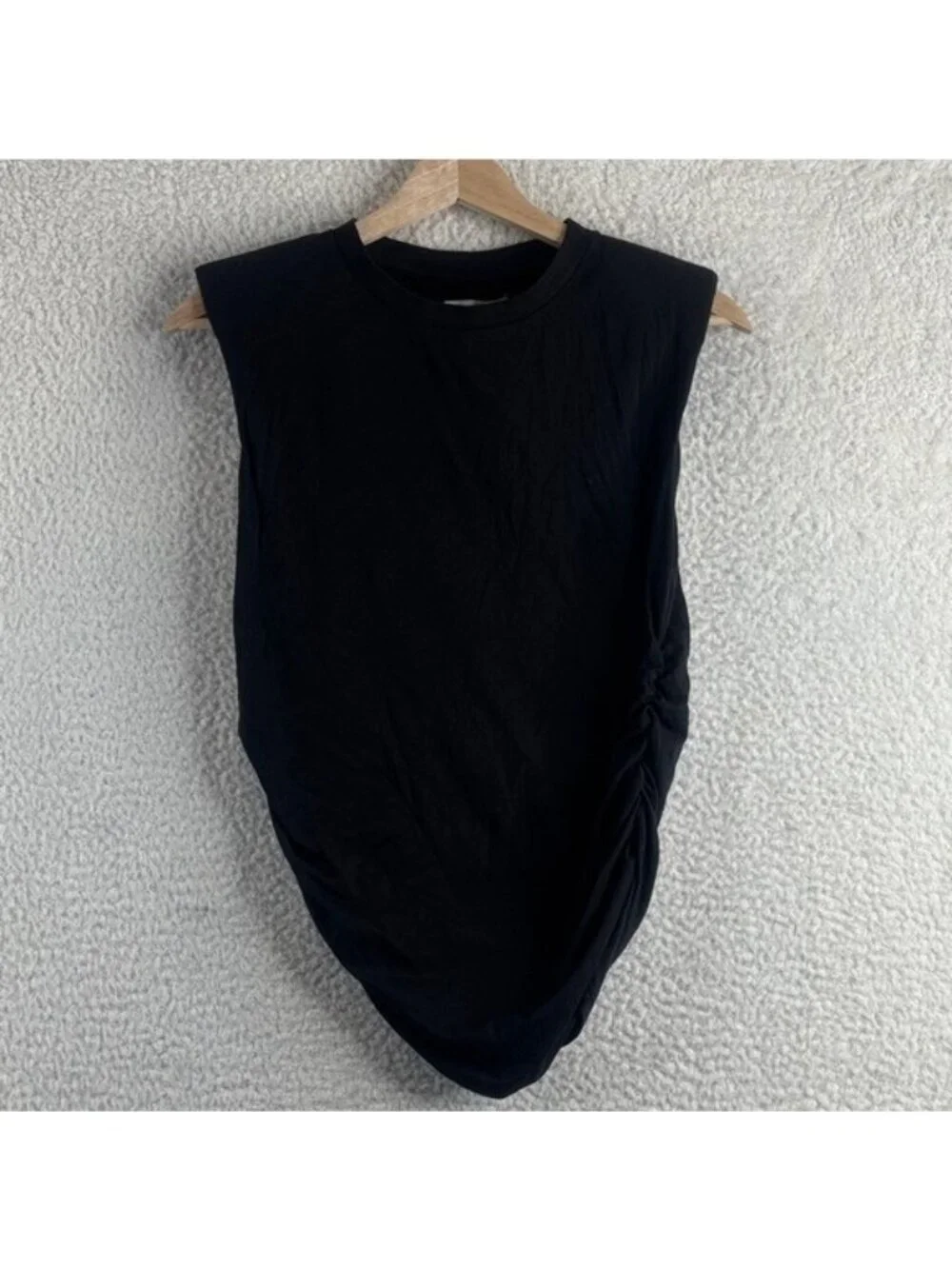 NWT And Now This Womens Black Side Ruched Mock Neck Sleeveless Top XS XSMALL